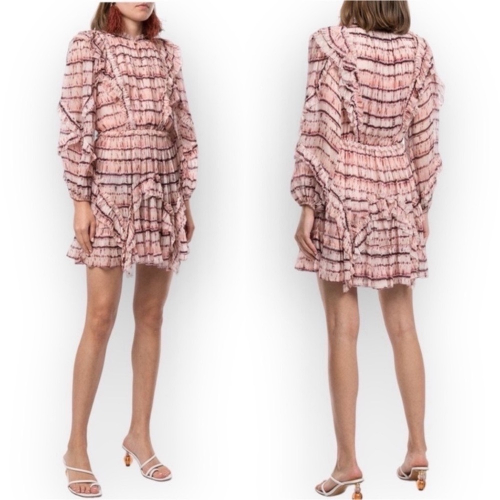 ULLA JOHNSON Aberdeen Silk Mini Pink-Blush Sz 12